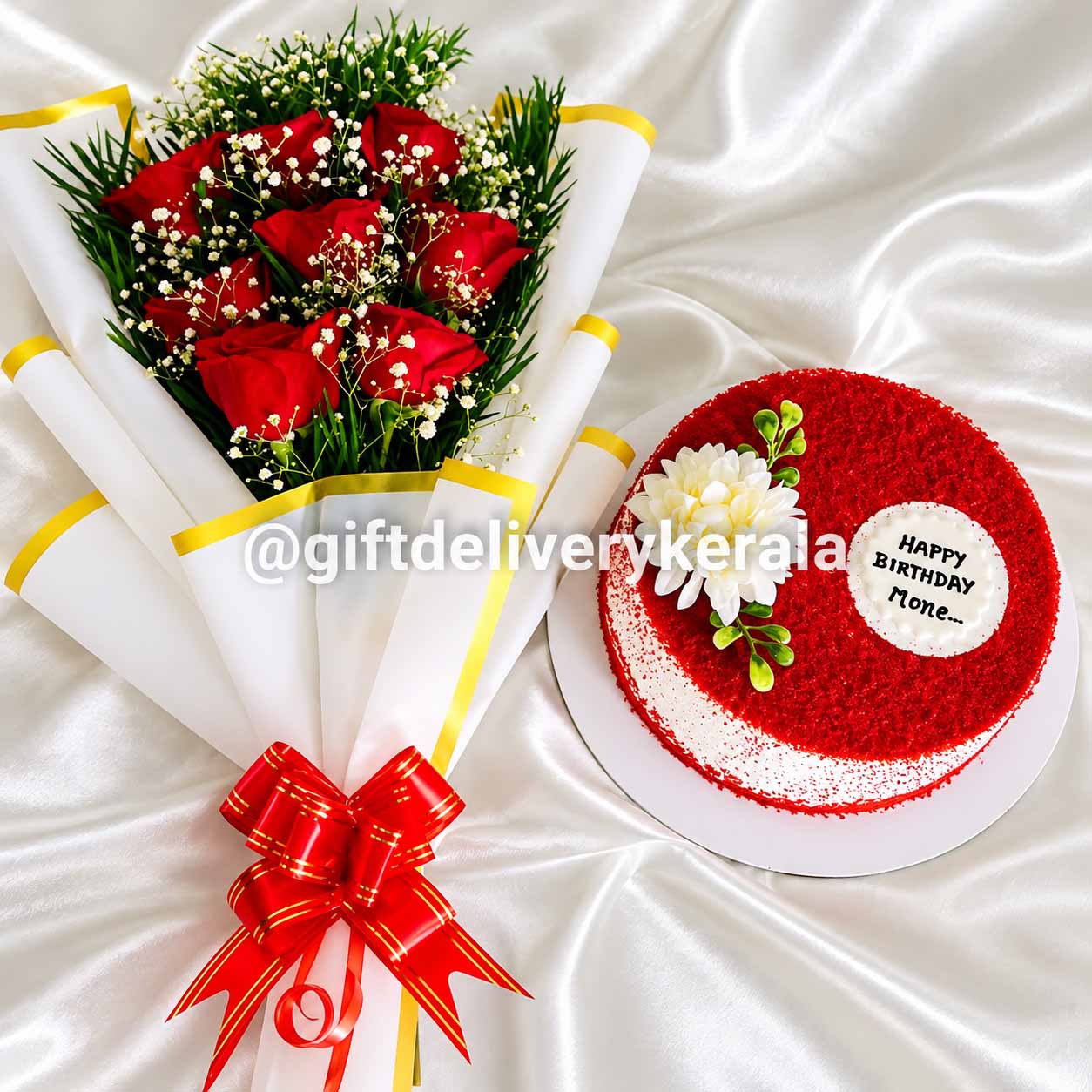Cake & Flower Bouquet Basic Combo